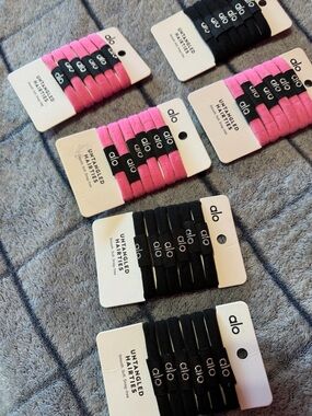 ALO Yoga Pink and Black Untangled Hair Ties - Multipack